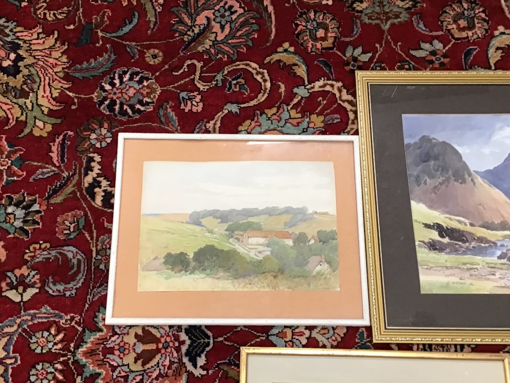 FOUR FRAMED AND GLAZED WATERCOLOURS, E GRIEG, HALL, RUDD, AND MORE, THE LARGEST 69 X 56CM - Image 5 of 9