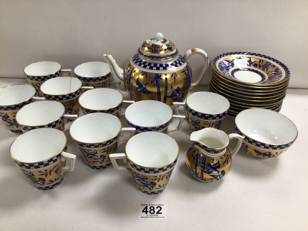 ANTIQUE COALPORT BAMBOO DEMITASSE TEA SERVICE, 26 PIECES