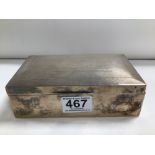 HALLMARKED SILVER CIGARETTE BOX ENGINE TURNED LID