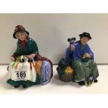 TWO ROYAL DOULTON FIGURINES. ‘TUPPENCE A BAG’ HN2320 AND ‘SILKS AND RIBBONS’ HN2017.