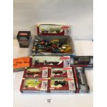 MIXED COLLECTION OF PLAY-WORN AND BOXED DIE-CAST MODEL VEHICLES, SOME VINTAGE. INCLUDES CORGI,