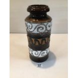 VINTAGE WEST GERMAN (517-30) STUDIO POTTERY VASE. 30CM HIGH.