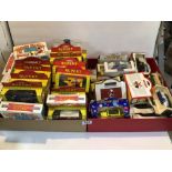 LARGE VINTAGE COLLECTION OF BOXED DIECAST, LLEDO MODEL CARS, AND VANS. INCLUDES RUPERT COLLECTION,