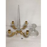 CUT GLASS CANDELABRA A/F