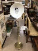 BRASS ANGLEPOISE FLOOR LAMP WITH MAGNIFIER