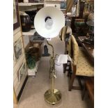 BRASS ANGLEPOISE FLOOR LAMP WITH MAGNIFIER