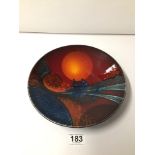 ALAN CLARKE STUDIO POTTERY WALL PLATE/CHARGER. 25CM DIAMETER.