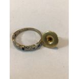 375 GOLD RING WITH 18K PART STUD