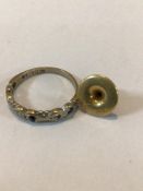 375 GOLD RING WITH 18K PART STUD