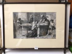 REPRODUCTION PRINT DATED 1933 ‘IN MEMORY OF ETHEL M. COOPER’ TO REVERSE. FRAMED AND GLAZED. BASED ON