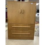 HEALS OAK CABINET WITH TWO DRAWERS (BUTTON IN DRAWER), 77 X 46 X 106CM