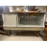 1960'S SIDEBOARD/CABINET ON SPLAYED LEGS 122 X 44CM