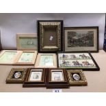 A MIXED SELECTION OF SIGNED FRAMED AND GLAZED PRIN