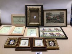 A MIXED SELECTION OF SIGNED FRAMED AND GLAZED PRIN