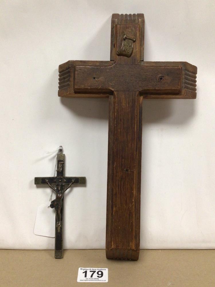 TWO CRUCIFIX WOODEN AND METAL