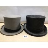 TWO TOP HATS ONE LABELLED A. KRITZ (1950) LTD. SIZE 6 7/8” AND THE OTHER MARKED 100% WOOL.