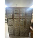 INDUSTRIAL METAL MILITARY A.P.M 1954 MULTI DRAWER UNIT 52 DRAWERS 97 X 136CM