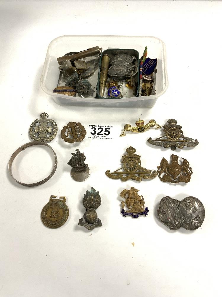 BOX OF MIXED MILITARY MEDALS, RIBBONS, AND MORE - Image 2 of 3