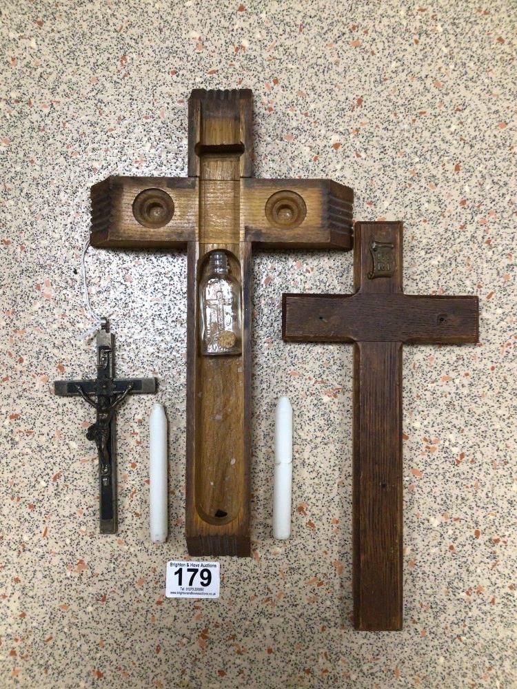 TWO CRUCIFIX WOODEN AND METAL - Image 7 of 8
