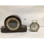 TWO CLOCKS ONE DECO WESTMINSTER CHIME THE OTHER VINTAGE ALARM CLOCK