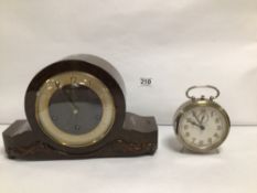 TWO CLOCKS ONE DECO WESTMINSTER CHIME THE OTHER VINTAGE ALARM CLOCK