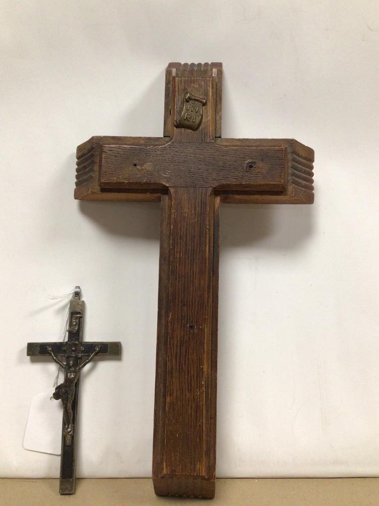 TWO CRUCIFIX WOODEN AND METAL - Image 3 of 8