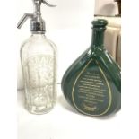 VINTAGE GLASS SODA SYPHONS (FRY & CO) WITH VINTAGE BOTTLES