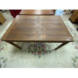 MID-CENTURY DANISH EXTENDABLE DINING TABLE (MARKED, MADE IN DENMARK), 130 X 90CM EXTENDS 236CM (
