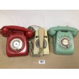 THREE VINTAGE 1960'S TELEPHONES