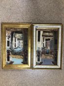 CASKELL, PAIR OF OILS ON CANVAS, CONTINENTAL STREETS SCENES, SIGNED 39 X 23CM