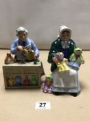 TWO ROYAL DOULTON FIGURINES. ‘THE RAG DOLL SELLER’ HN2944 AND ‘THE CHINA REPAIRER’ HN2943.
