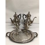 SILVER-PLATED TEA AND COFFEE SET