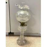 CUT GLASS OIL LAMP, 59CM