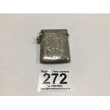 HALLMARKED SILVER EDWARDIAN ENGRAVED RECTANGULAR V