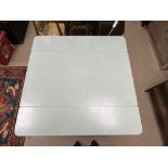 1960'S FORMICA DROPLEAF KITCHEN TABLE WITH DRAWER, 91 X 53CM, EXTENDS 93CM