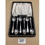 SET OF SIX LATE VICTORIAN SCOTTISH SILVER BRIGHT CUT COFFEE SPOONS CASED BY HAMILTON INCHES 1892