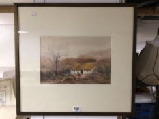 GRACE TRENCH (1896-1975) SIGNED A WATERCOLOUR DEPICTING A FARM/COTTAGE COUNTRY SCENE. FRAMED AND