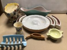 MIXED COLLECTION OF MOSTLY MID-CENTURY POOLE POTTERY AND INCLUDING ONE SYLVAC.