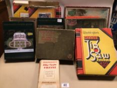 VINTAGE SELECTION OF BOXED JIGSAW PUZZLES. CONTENTS UNCHECKED. INCLUDES VICTORY, JOHN KNIGHT