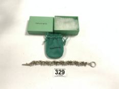 BOXED TIFFANY AND CO 925 SILVER BRACELET, 58 GRAMS