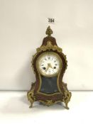 FRENCH 19TH CENTURY RED BOULLE CLOCK PEARCE AND SON PARIS, 30CM