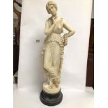 LARGE FIGURE OF A CLASSICAL WOMAN ON BASE, 62CM