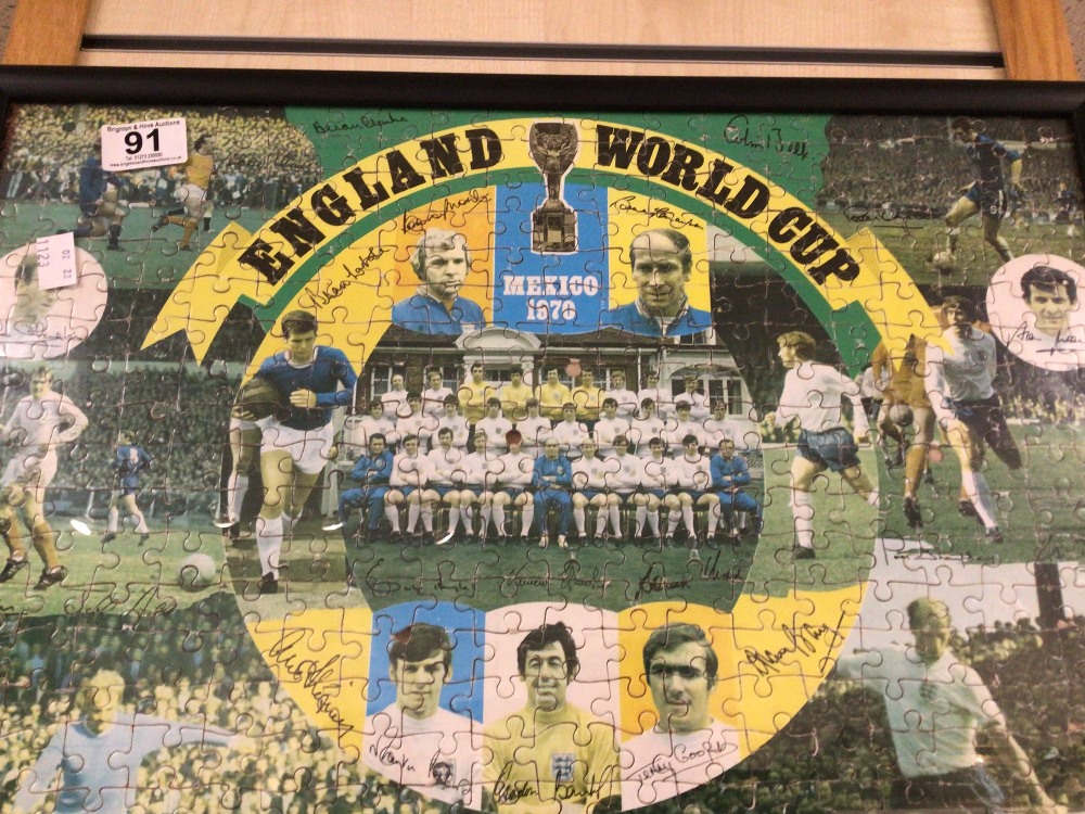 MEXICO 1970 WORLD CUP ENGLAND JIGSAW PUZZLE (COMPLETE), FRAMED AND GLAZED. 51CM X 39CM. WITH A/F - Image 3 of 7