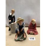 THREE SMALL ROYAL DOULTON FIGURES. ‘LITTLE LORD FAUNTLEROY’ HN2972, ‘TOM SAWYER’ HN2926 AND ‘THIS