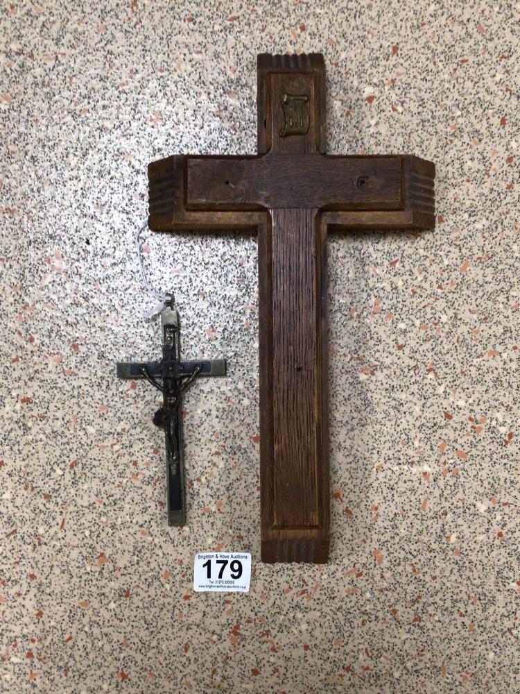 TWO CRUCIFIX WOODEN AND METAL - Image 5 of 8