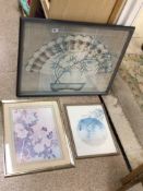 THREE FRAMED AND GLAZED ORIENTAL STYLE PICTURES COOPER SMITH AND MORE, 76 X 60CM
