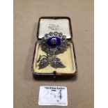 VICTORIAN HALLMARKED SILVER BROOCH 1898 BY HAL WITH A SILVER PLATED BROOCH