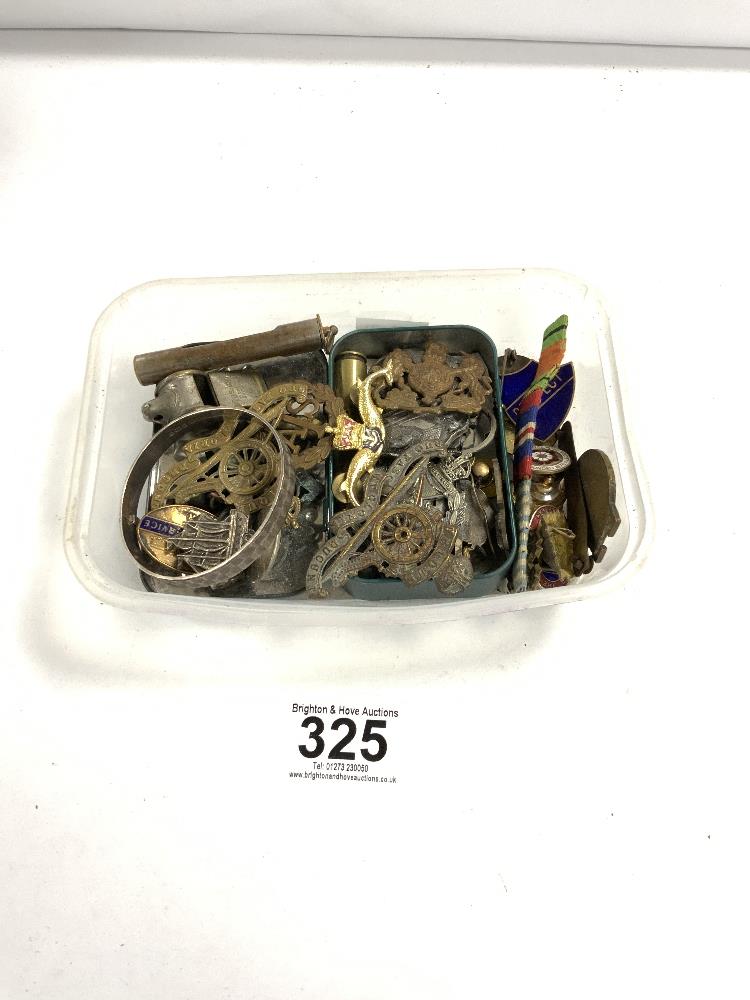 BOX OF MIXED MILITARY MEDALS, RIBBONS, AND MORE