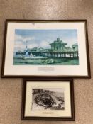 FRAMED AND GLAZED PRINT WITH BLACK & WHITE PHOTOGRAPH OF LOCAL BRIGHTON SCENES. ‘THE WEST PIER’