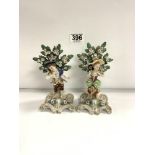 PAIR OF ANTIQUE PORCELAIN FIGURES WITH CONTINENTAL MARKS TO BASE, 17CM